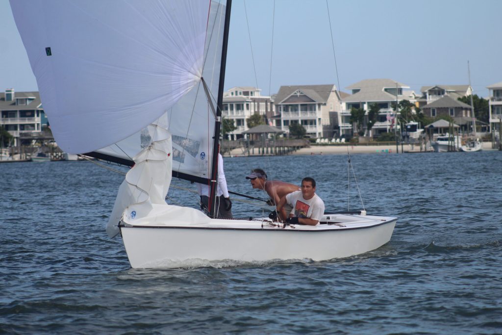 Adult sailing on Flying Scots